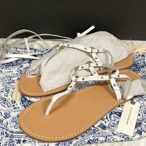 White leather sandals